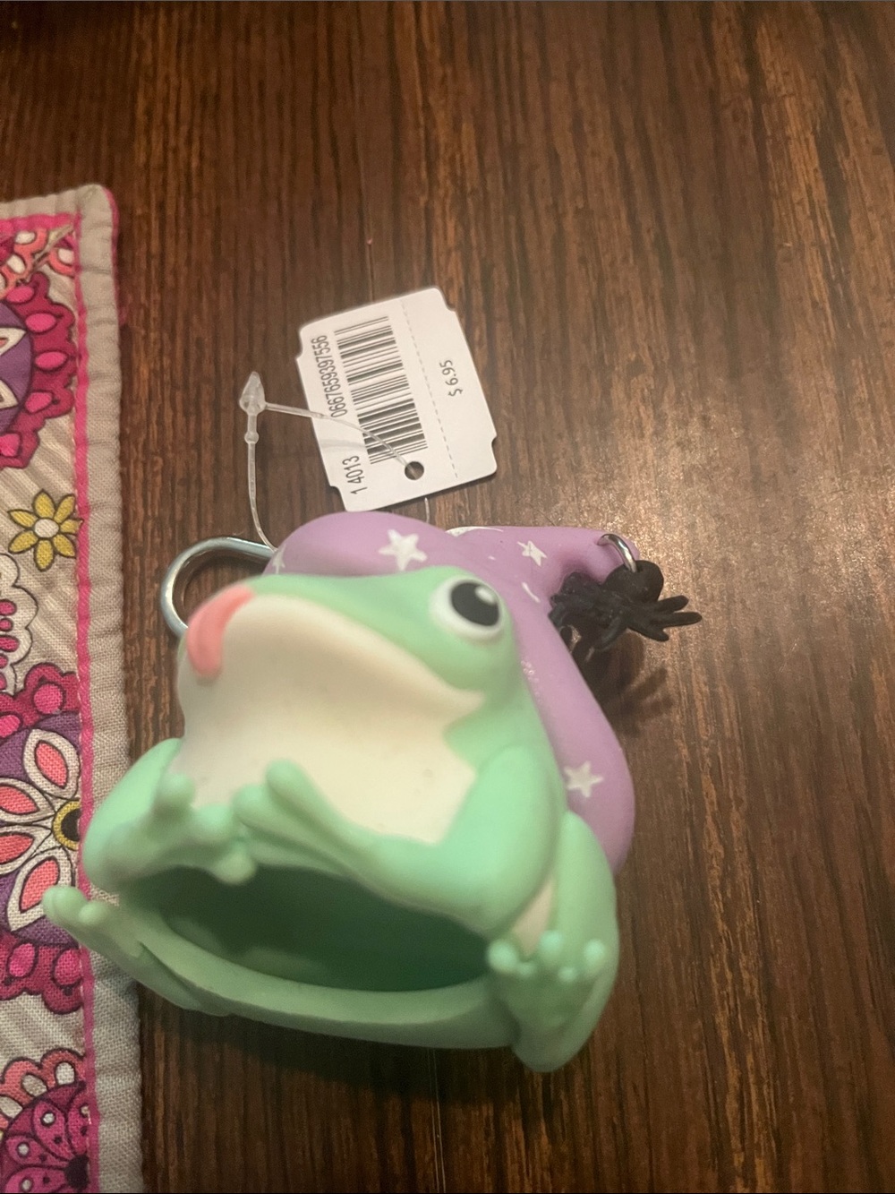 Kids Cute Frog Keychain with Purple Wizard Hat bath and body brand new
